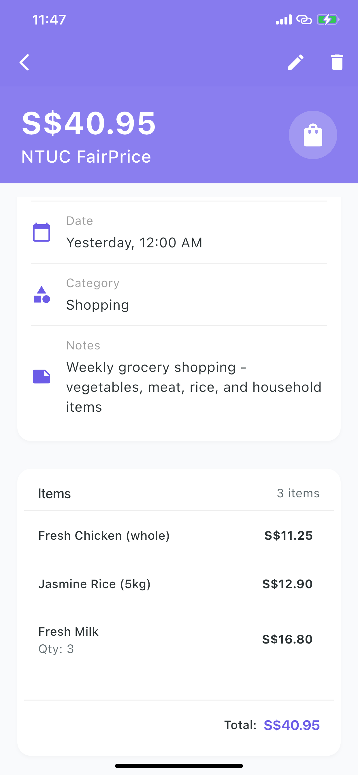 Receipt scanning for expense tracking